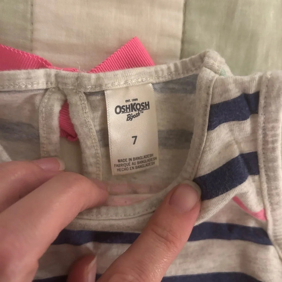 Oshkosh tunic shirt striped size 7 (seems too short to be a dress). - Picture 2 of 3
